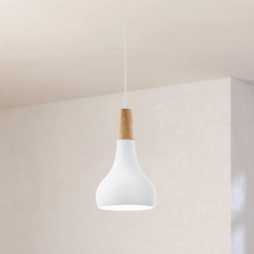 Eglo - Pakaramā lampa uz kabeļa 1xE27/60W/230V Ø 18 cm balta