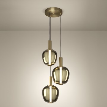 Eglo - regulējama LED lustra LED/5W/230V + 2xLED/6,5W + 3xLED/1,6W zeltaina