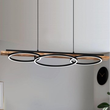 Eglo - regulējama LED lustra uz stieples 2xLED/12,5W/230V+LED/15,5W 3000K brūna/melna