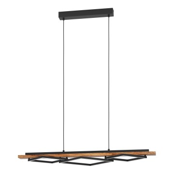 Eglo - Regulējama LED lustra uz stieples 2xLED/13W/230V + LED/16W melna/brūna