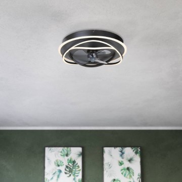 Eglo - regulējams LED griestu ventilators 4xLED/9W/230V 2700-6500K Ø 50 cm melns + tālvadības pults