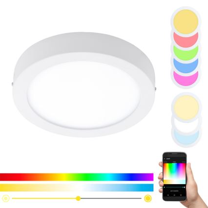 Eglo - RGBW Aptumšojama griestu lampa FUEVA-C LED/21W/230V