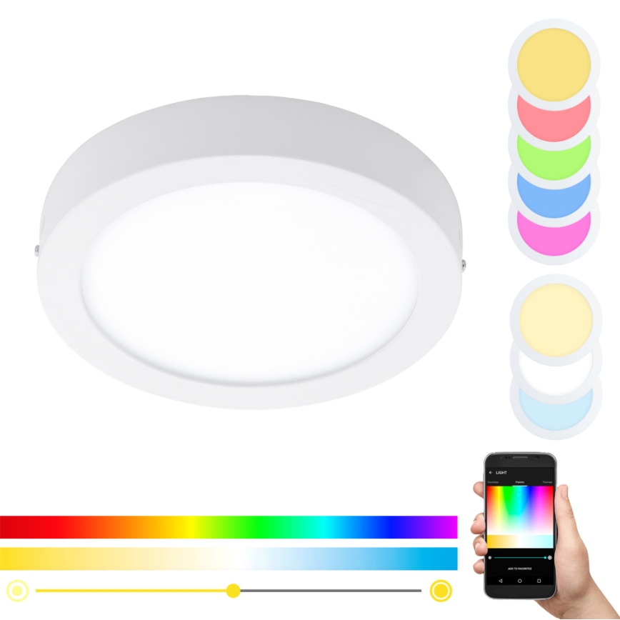 Eglo - RGBW Aptumšojama griestu lampa FUEVA-C LED/21W/230V
