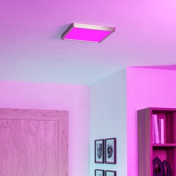 Eglo - RGBW LED regulējams vannas istabas griestu gaismeklis LED/13,5W/230V 2700-6500K 29,5x29,5 cm IP44 matēts hroms