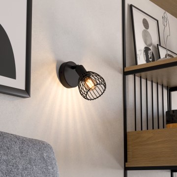 Eglo - Sienas lampa 1xE14/40W/230V melna