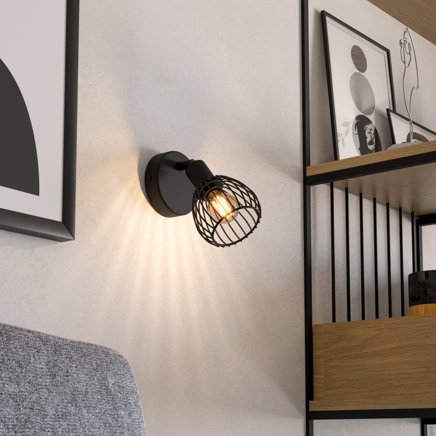 Eglo - Sienas lampa 1xE14/40W/230V melna