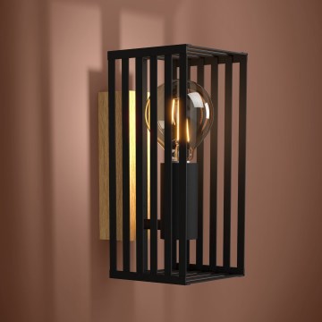 Eglo - Sienas lampa 1xE27/40W/230V melna/brūna