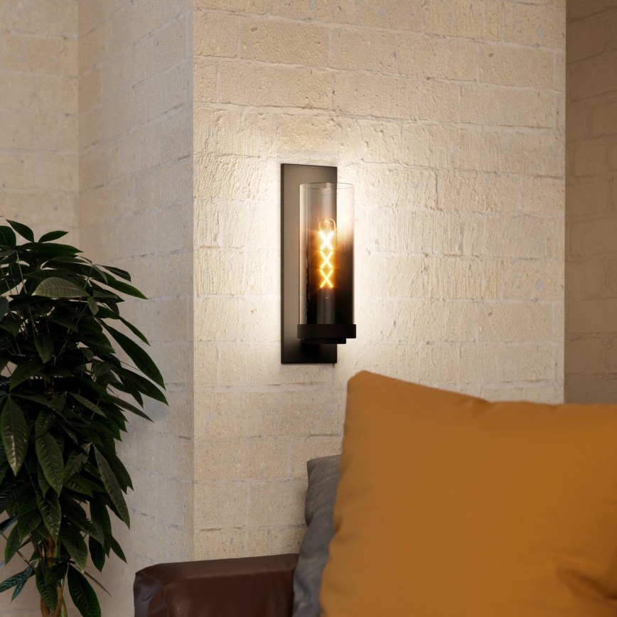 Eglo - Sienas lampa 1xE27/40W/230V melna