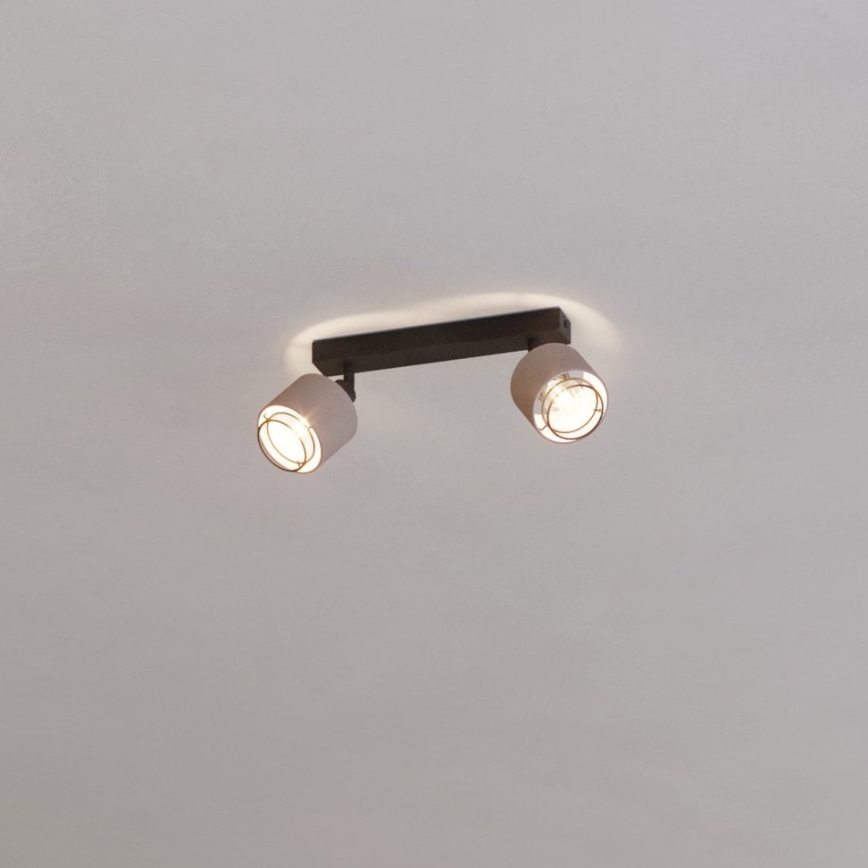Eglo - Sienas lampa 2xE14/40W/230V melna/bēša