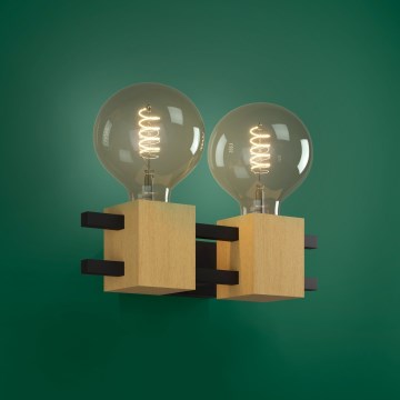 Eglo - Sienas lampa 2xE27/40W/230V melna/brūna