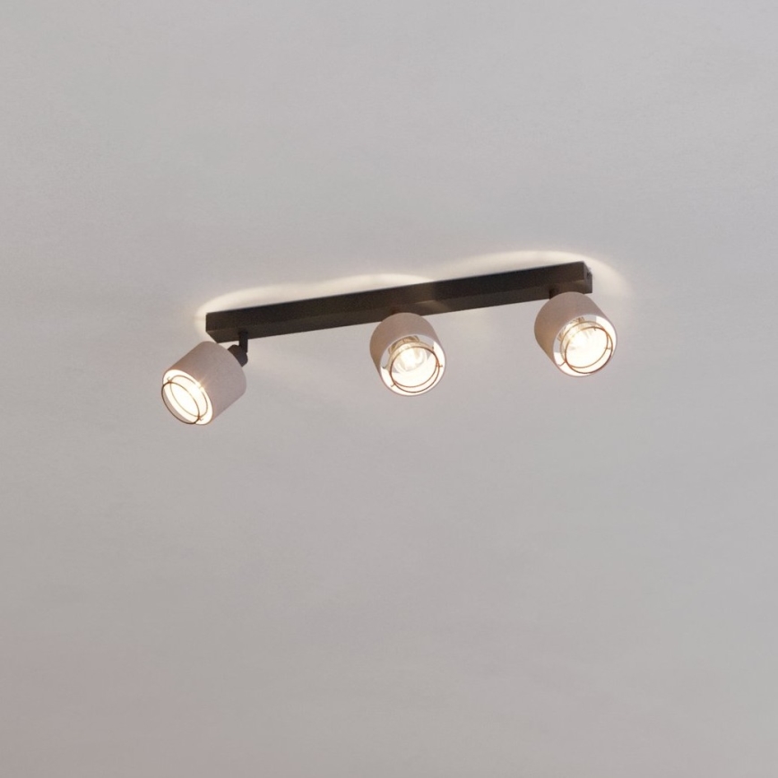 Eglo - Sienas lampa 3xE14/40W/230V melna/bēša