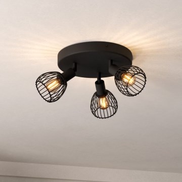 Eglo - Starmetis 3xE14/40W/230V melna