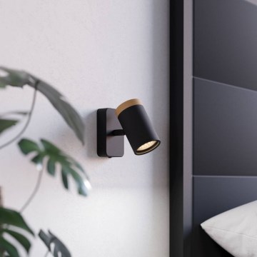 Eglo - vannas istabas sienas prožektors 1xGU10/3W/230V IP44 melns/bēšs