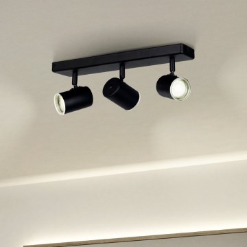 Eglo - vannas istabas virziena gaismeklis 3xGU10/5W/230V IP44 melns