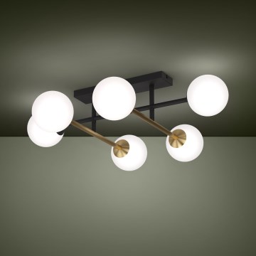 Eglo - Virsapmetuma lustra 6xE14/40W/230V zelta/melna