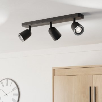 Eglo - Virziena gaismeklis 3xGU10/10W/230V melns