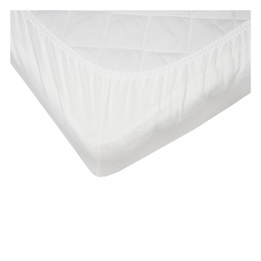 EKO - Ūdensnecaurlaidīgs palags ar gumiju JERSEY 120x60 cm balta