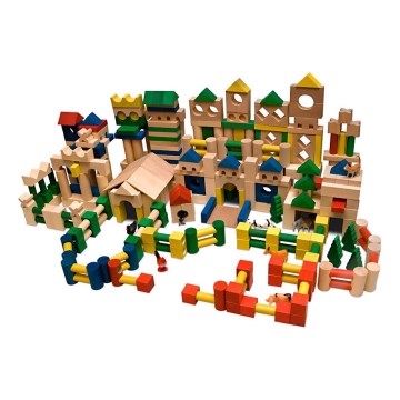 EkoToys - Koka klucīši krāsaina 500 gab. dižskābardis