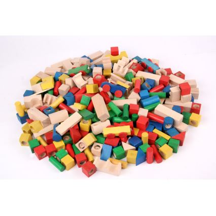EkoToys - Koka klucīši krāsaina 500 gab. dižskābardis