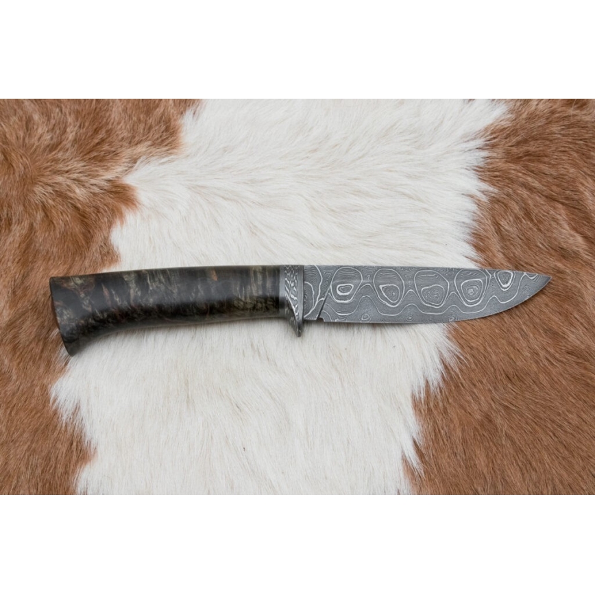 Ekskluzīvs Damaskas nazis 12,7 cm kļava/ahāts