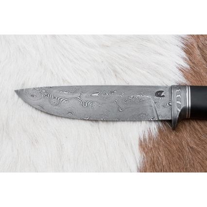Ekskluzīvs Damaskas nazis 12,7 cm ozols/ebenkoks