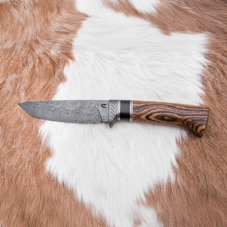 Ekskluzīvs Damaskas nazis 12 cm bocote/ebenkoks