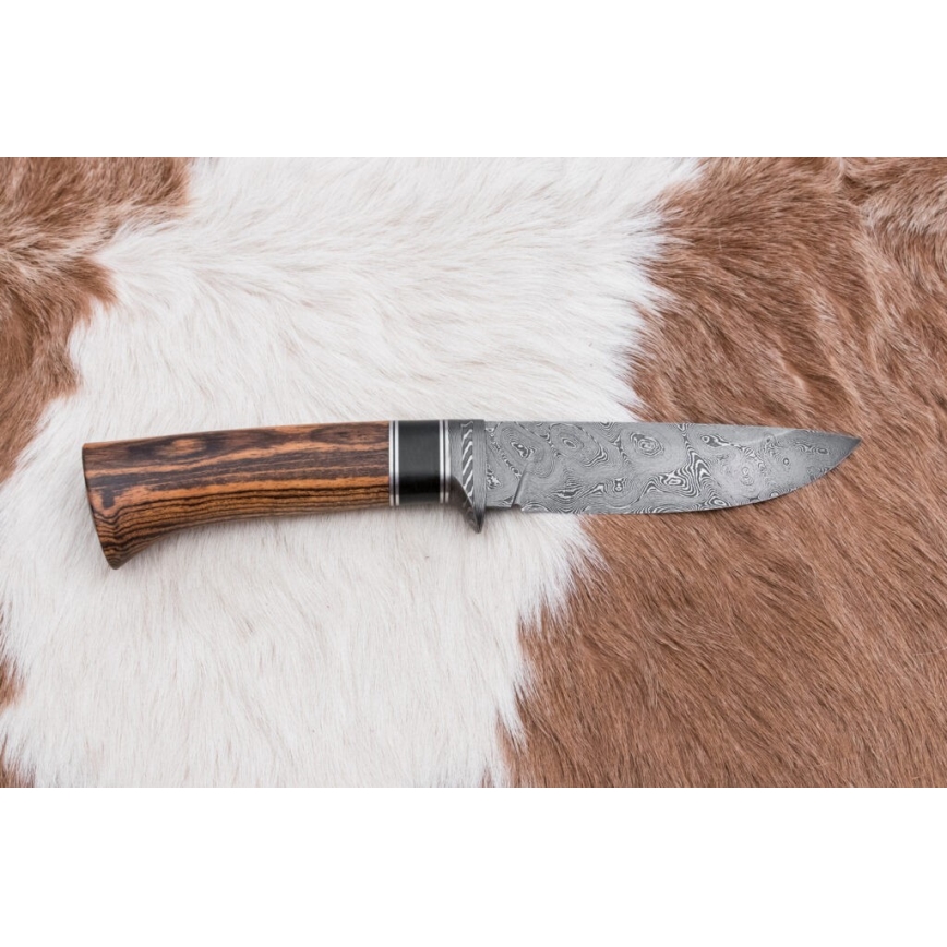 Ekskluzīvs Damaskas nazis 12 cm bocote/ebenkoks