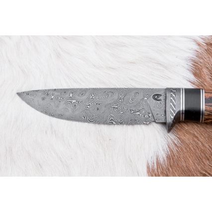 Ekskluzīvs Damaskas nazis 12 cm bocote/ebenkoks