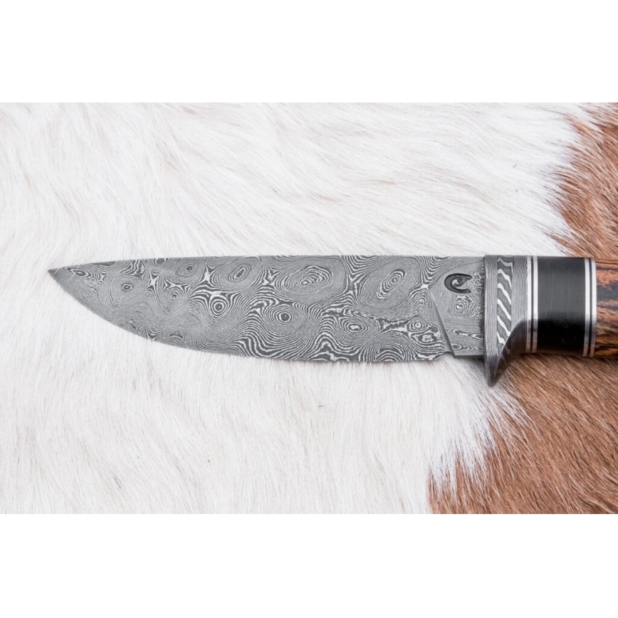 Ekskluzīvs Damaskas nazis 12 cm bocote/ebenkoks
