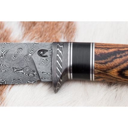 Ekskluzīvs Damaskas nazis 12 cm bocote/ebenkoks