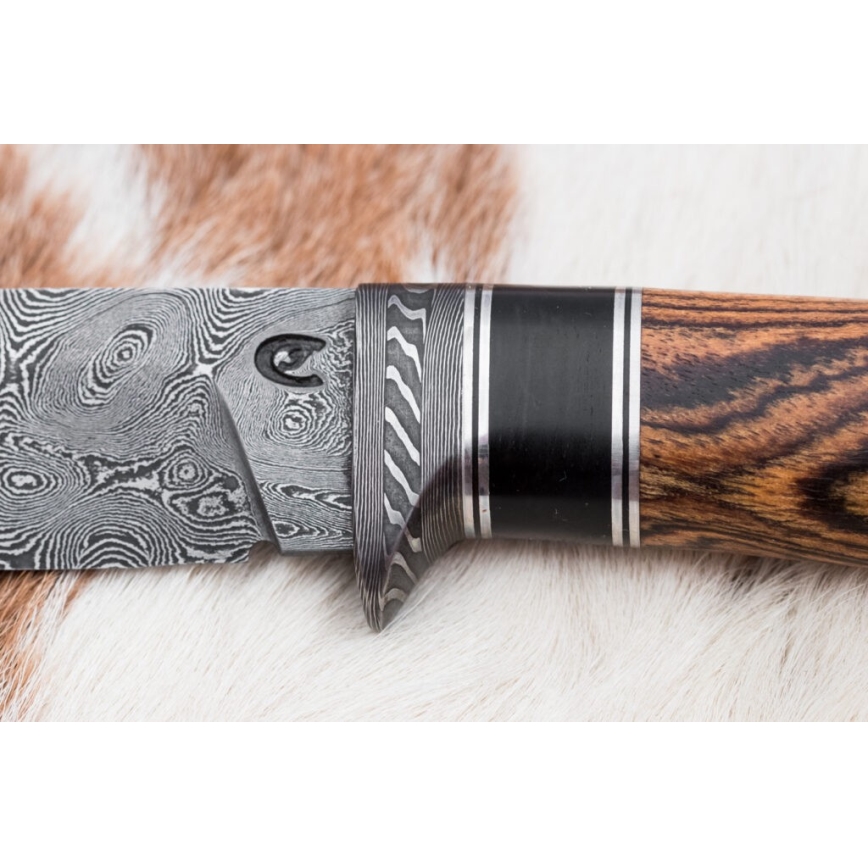 Ekskluzīvs Damaskas nazis 12 cm bocote/ebenkoks