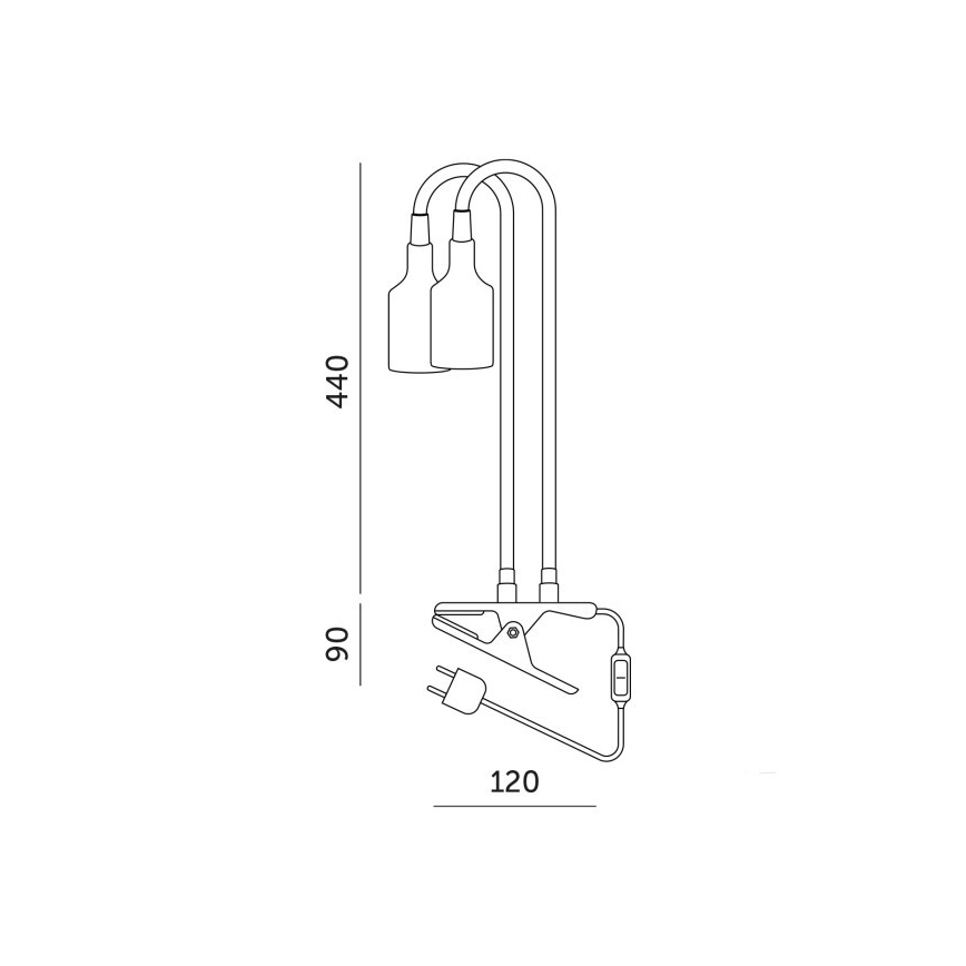 Elastīga galda lampa ar skavu augu audzēšanai PLANTY 2xE27/30W/230V balta