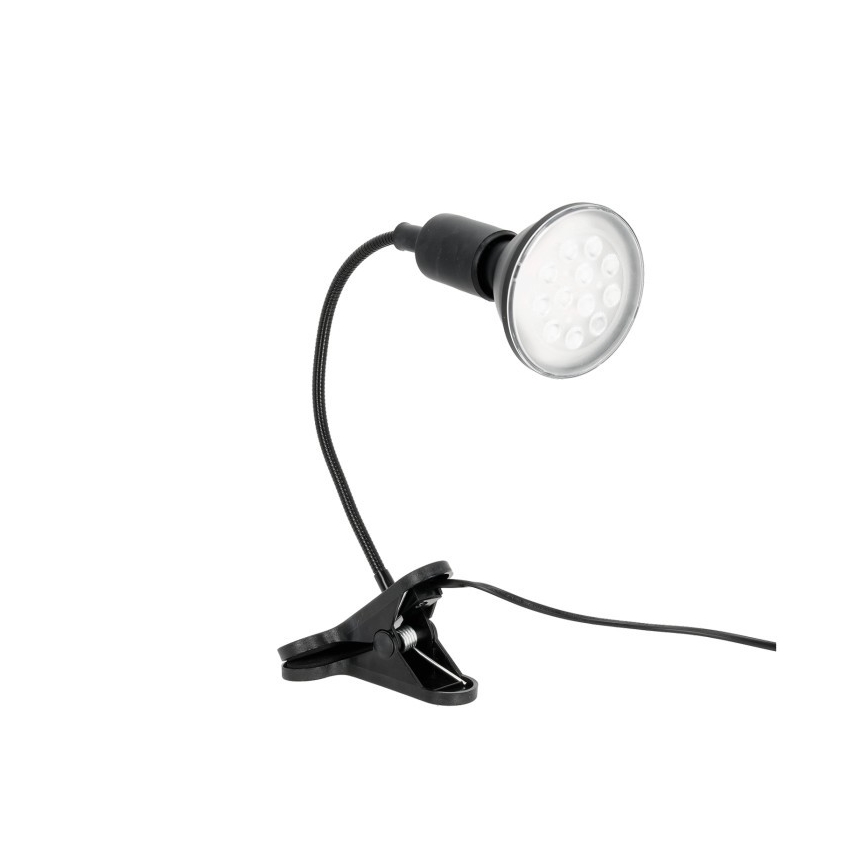 Elastīga galda lampa ar skavu augu audzēšanai PLANTY 1xE27/30W/230V melna