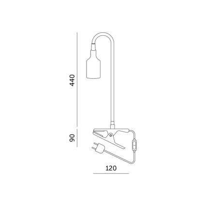 Elastīga galda lampa ar skavu augu audzēšanai PLANTY 1xE27/30W/230V melna