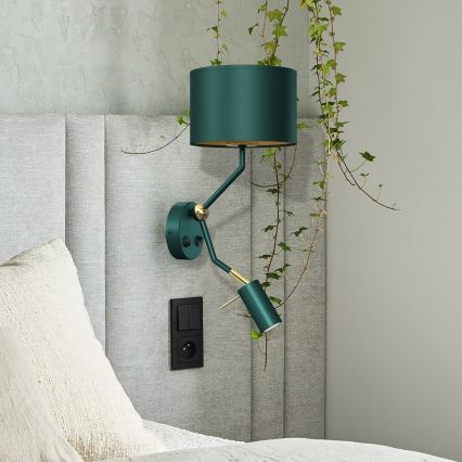 Elastīga lampiņa VERDE 1xE27/60W/230V + 1xGU10-MR11/7W zaļa
