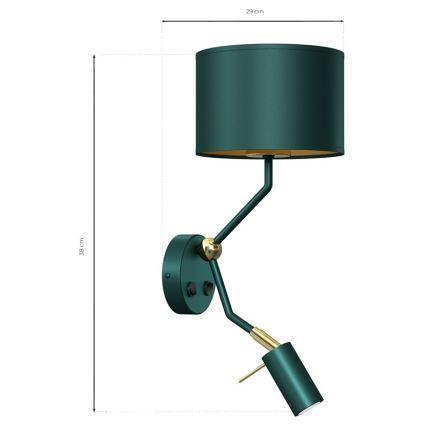 Elastīga lampiņa VERDE 1xE27/60W/230V + 1xGU10-MR11/7W zaļa