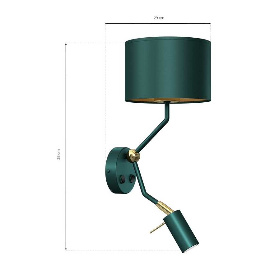 Elastīga lampiņa VERDE 1xE27/60W/230V + 1xGU10-MR11/7W zaļa