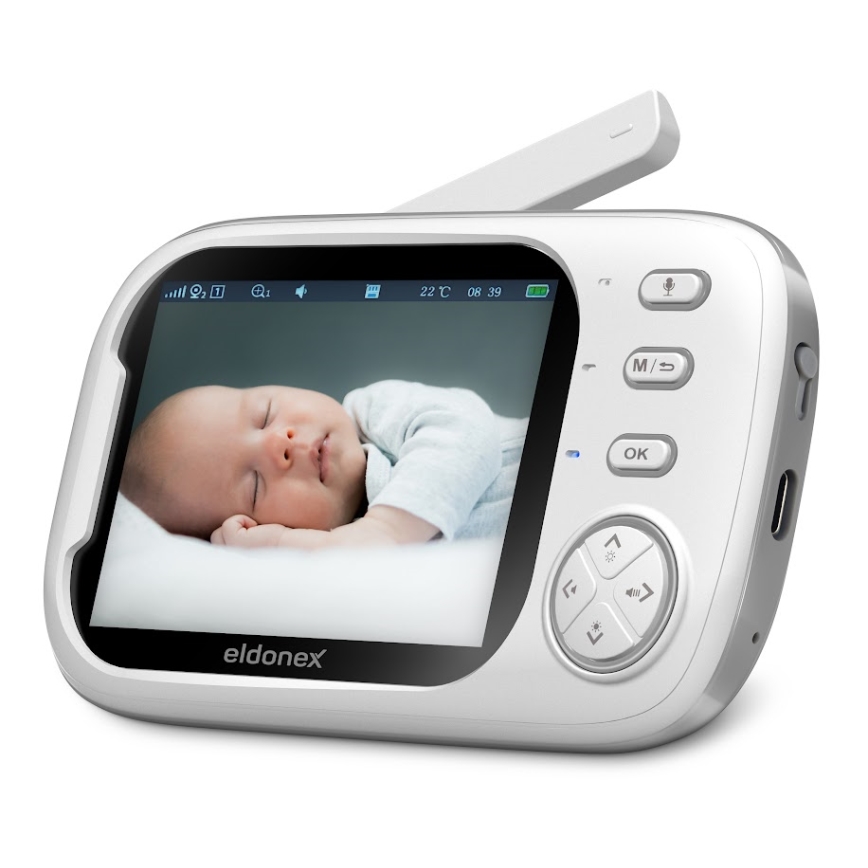 ELDONEX EBM-1010-WH - Bērnu uzraudzības ierīce 5V/2000 mAh