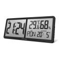 ELDONEX ECL-1110-BK - Digitālais sienas pulkstenis TimeCheck 4xAA melns