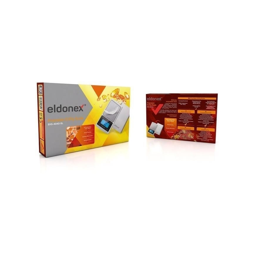 ELDONEX EKS-4040-SL - Augstas precizitātes svari 2xCR2032 sudraba