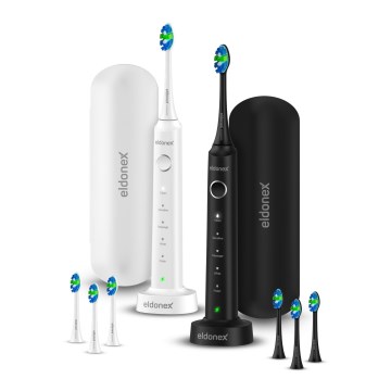 ELDONEX ETB-1010-BW - komplekts 2x soniskās zobu sukas SonicPro DuoPack IPX7 melna + balta