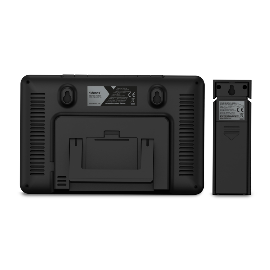 ELDONEX EWS-1010-BK - Meteostacija ar LCD ekrānu 2xAAA melna