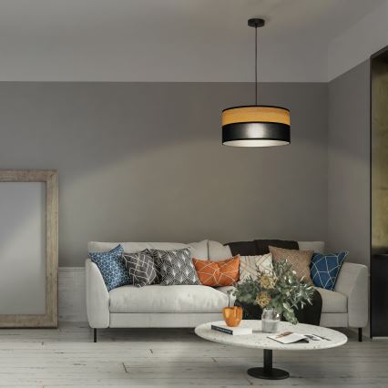 Elegantā karājoša lustra ALBA uz troses 1x E27/15W/230V Ø 45 cm melna/brūna