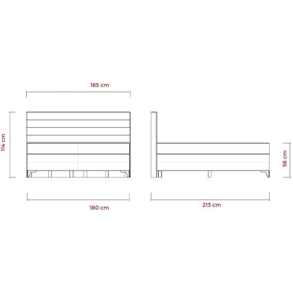 Elektriskā regulējamā polsterētā gulta ar matraciem MILA 180x200 cm pelēka