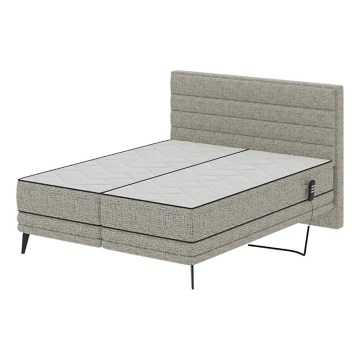 Elektriskā regulējamā polsterētā gulta ar matraciem MILA 180x200 cm pelēka