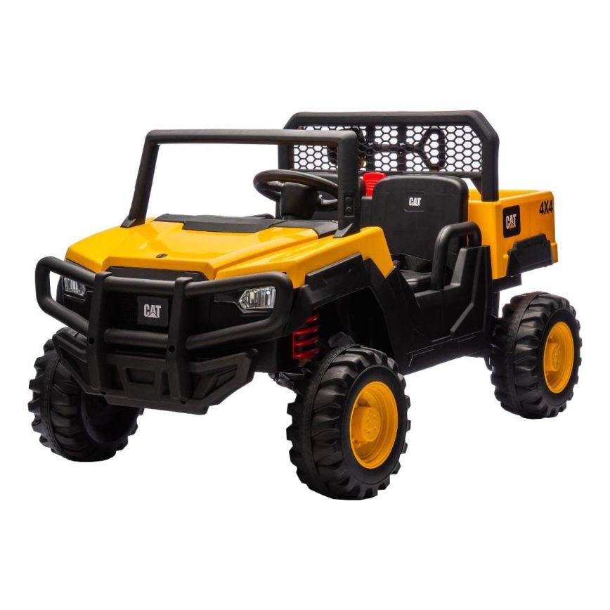 Elektriskā rotaļu mašīna CAT 60W/7500 mAh dzeltena/melnā krāsā ar tālvadības pulti