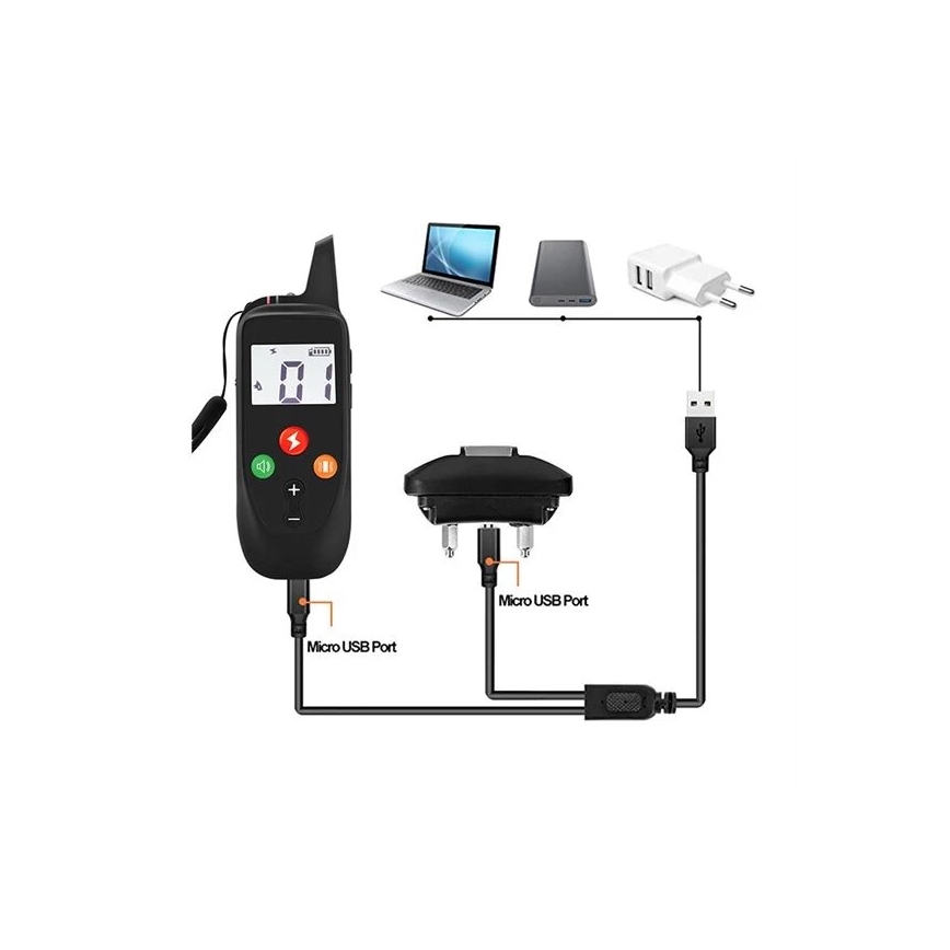 Elektriskā suņu apmācību apkakle 52cm 500m 3,7V 300 mAh IP67