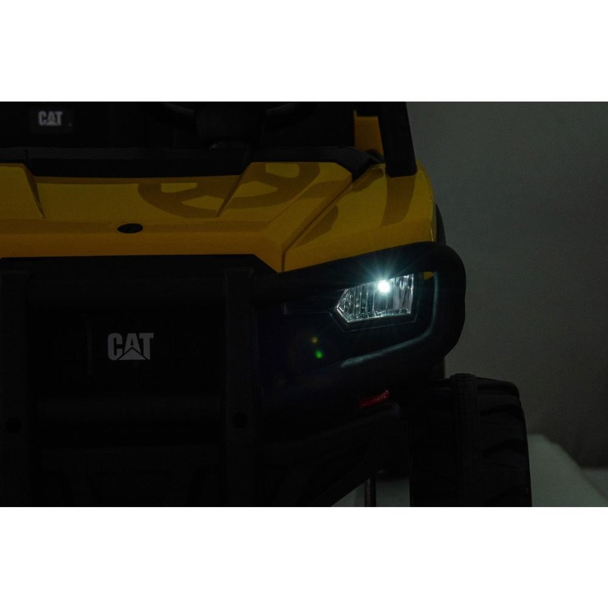 Elektriskā rotaļu mašīna CAT 60W/7500 mAh dzeltena/melnā krāsā ar tālvadības pulti