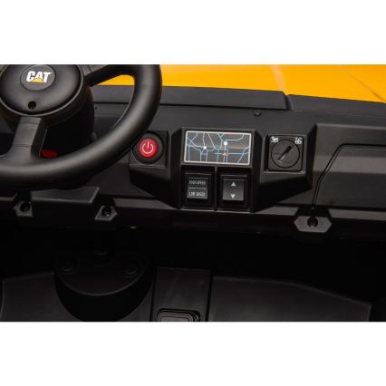 Elektriskā rotaļu mašīna CAT 60W/7500 mAh dzeltena/melnā krāsā ar tālvadības pulti