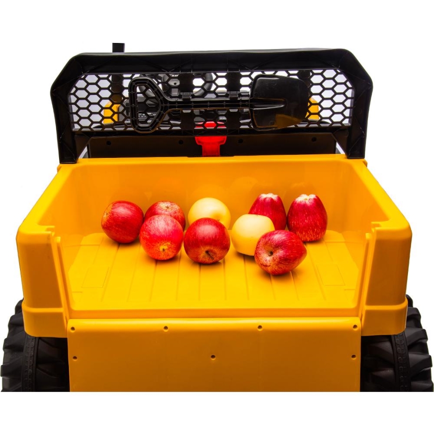 Elektriskā rotaļu mašīna CAT 60W/7500 mAh dzeltena/melnā krāsā ar tālvadības pulti